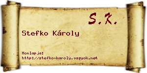 Stefko Károly névjegykártya