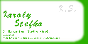 karoly stefko business card
