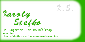 karoly stefko business card